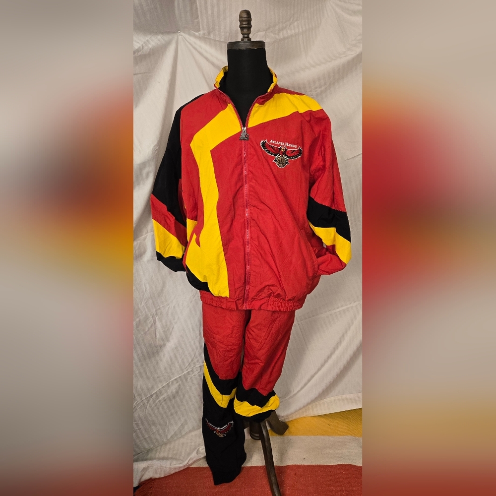 Red and Yellow Track Suit with Embroidered Logo. TD